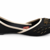 Black Embroidered Khussa with Gold Beadwork