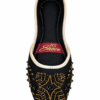 Black Embroidered Khussa with Gold Beadwork