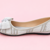 White Pearl & Rhinestone Bow Flats
